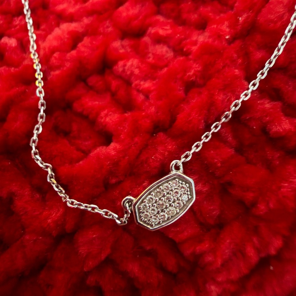 Kendra Scott Marisa pendant white diamond 14k WG. New. - Picture 6 of 7